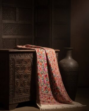 Hand Assisted Aari Embroidered 100% Wool Shawl