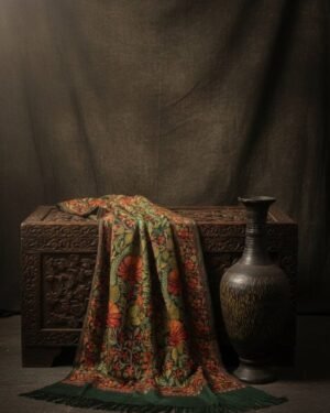 Hand Assisted Aari Embroidered 100% Wool Shawl