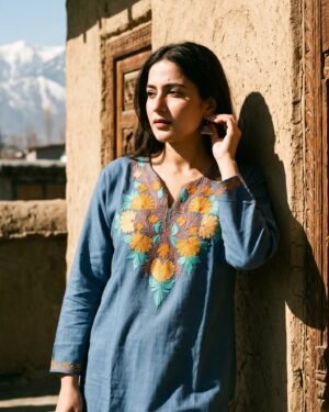 Kashmiri Embroidered Cotton Kurti 46 CHEST
