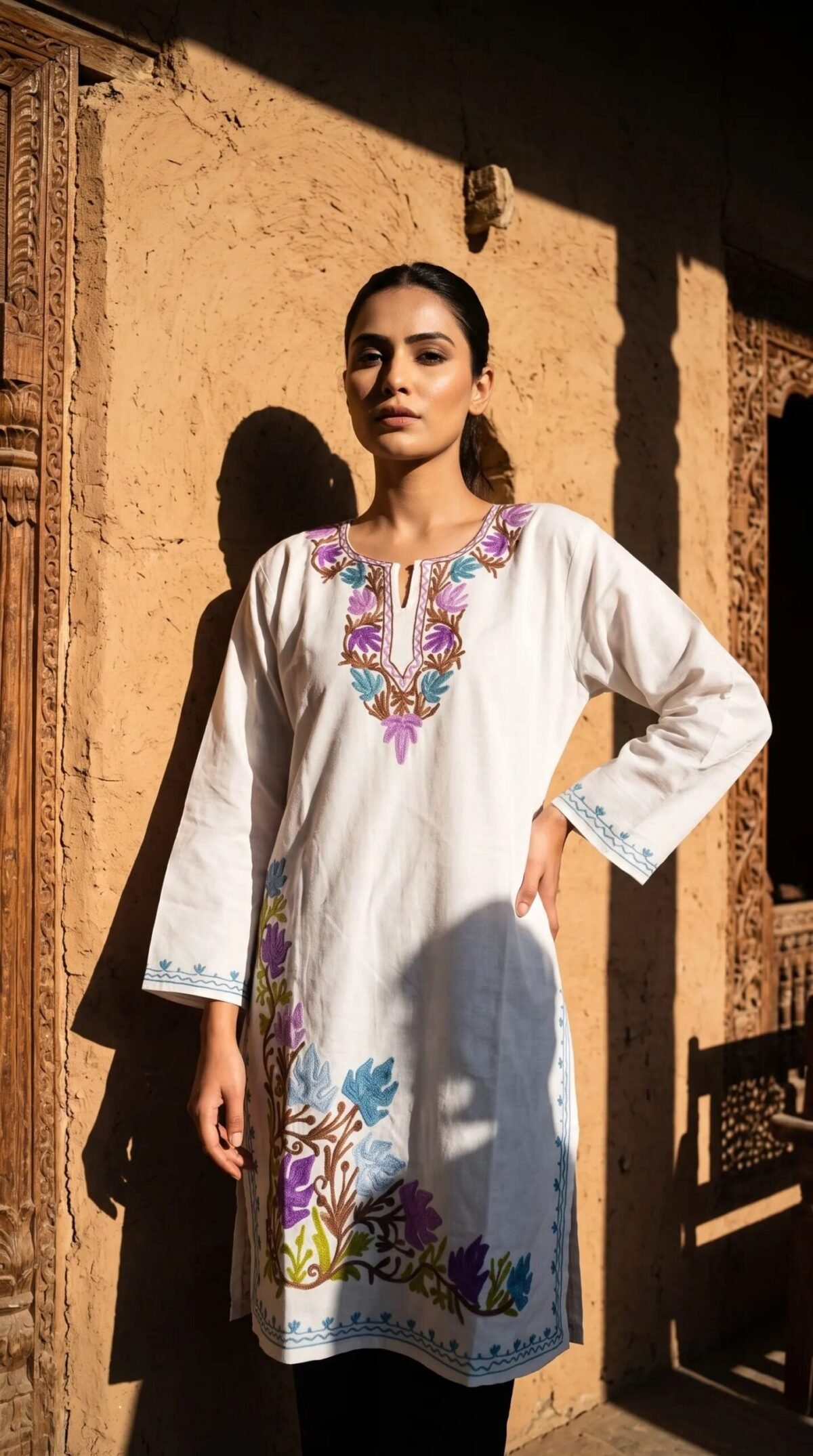 Hand Assisted Aari Shawl – T001053KH