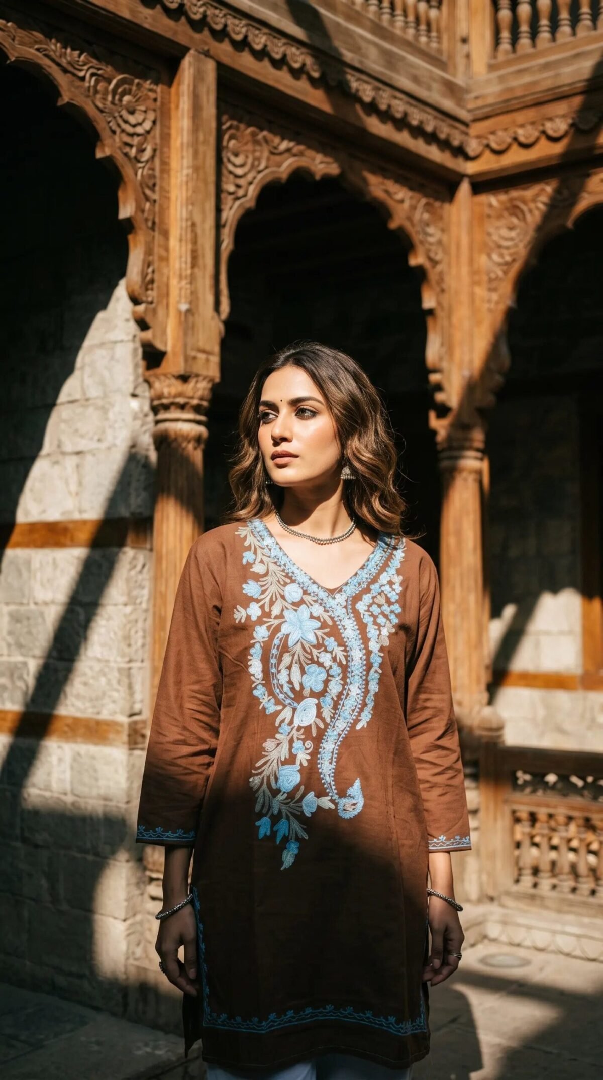 Hand Assisted Aari Shawl – T001053KH