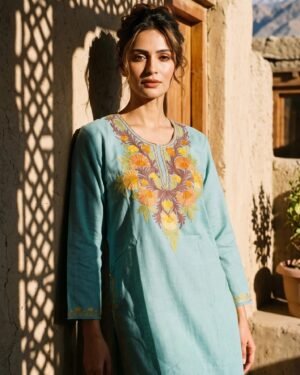Kashmiri Embroidered Cotton Kurti 40 CHEST