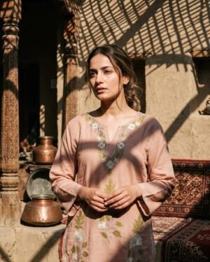 Kashmiri Embroidered Cotton Kurti 40 CHEST