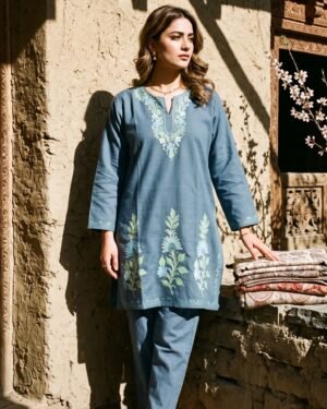 Kashmiri Embroidered Cotton Kurti 40 CHEST