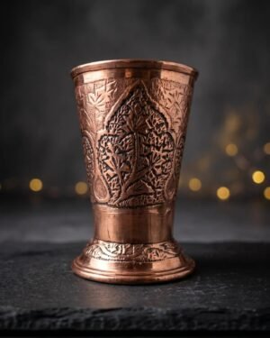 Kashmiri Kandkaer Copper Glasses Set of 6 | Hand-Engraved