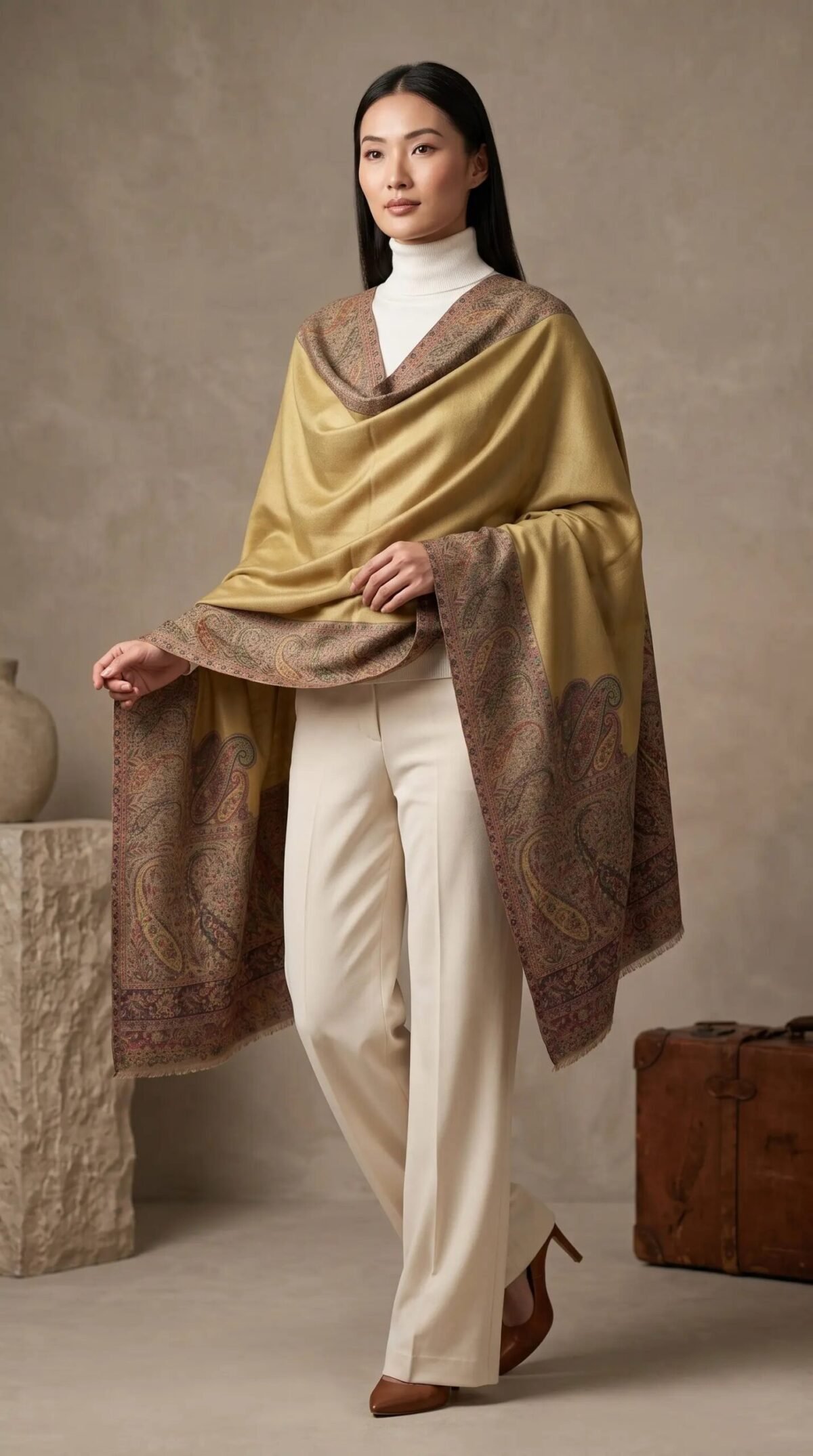 Hand Assisted Aari Shawl – T001055KH