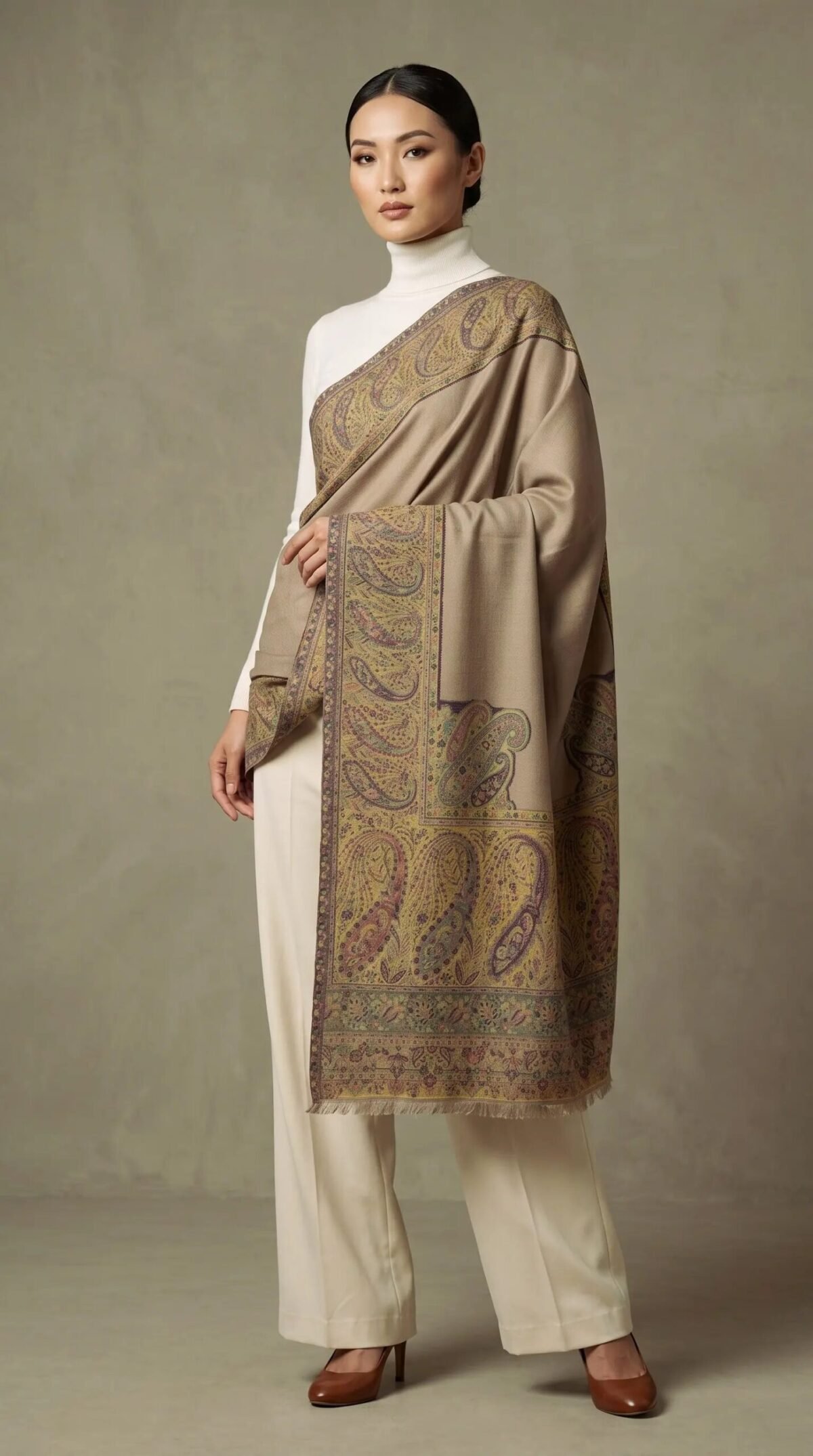 Hand Assisted Aari Shawl – T001055KH