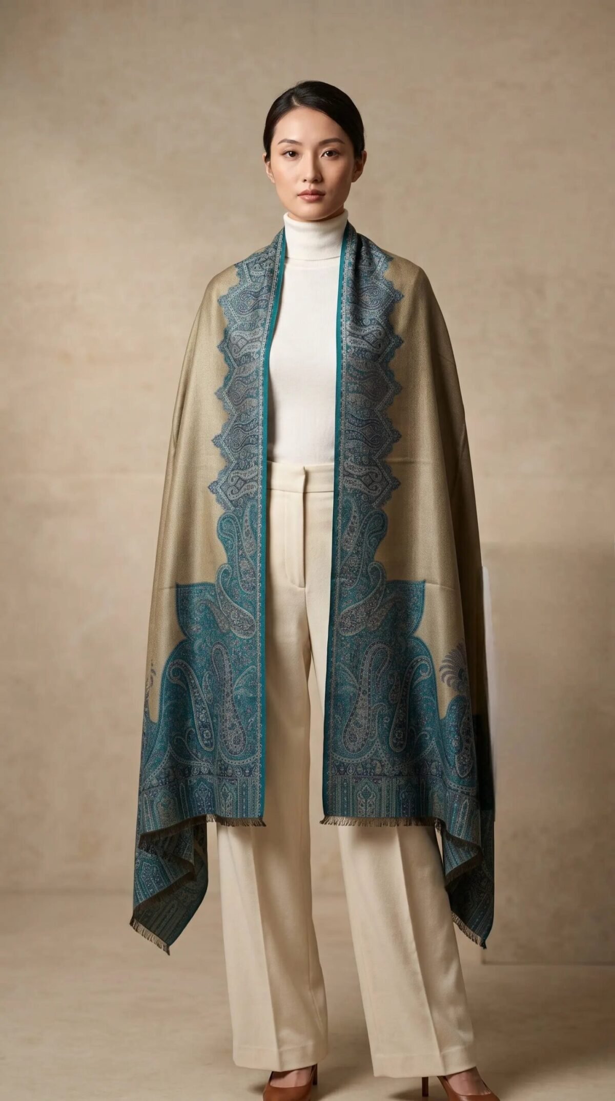 Hand Assisted Aari Shawl – T001055KH