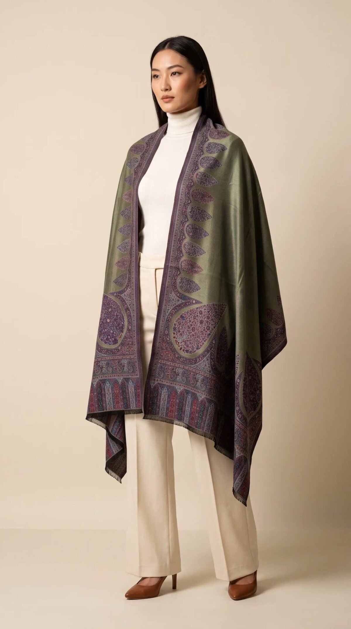 Hand Assisted Aari Shawl – T001055KH