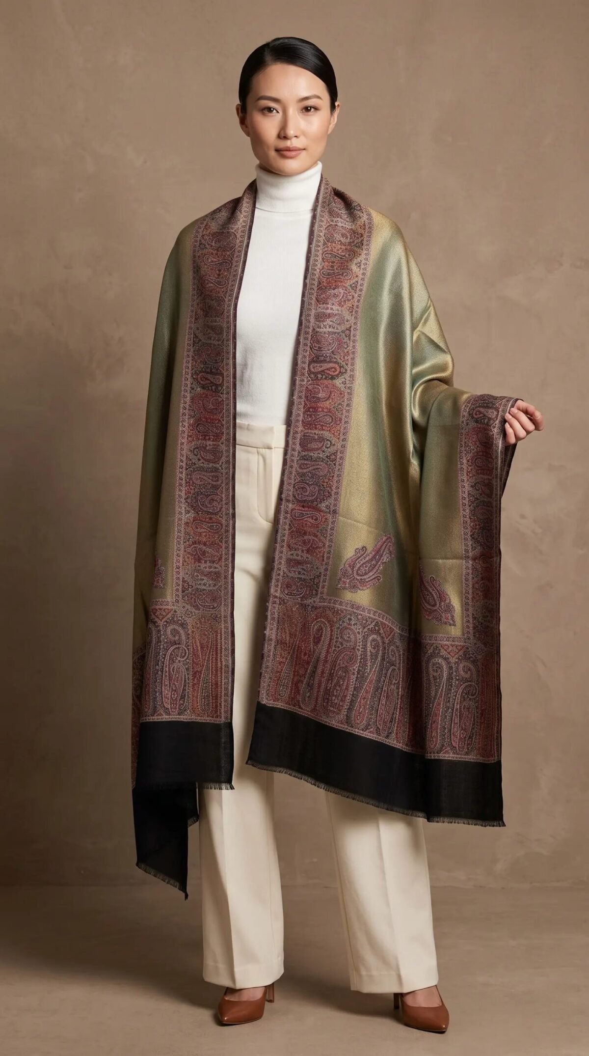 Hand Assisted Aari Shawl – T001055KH