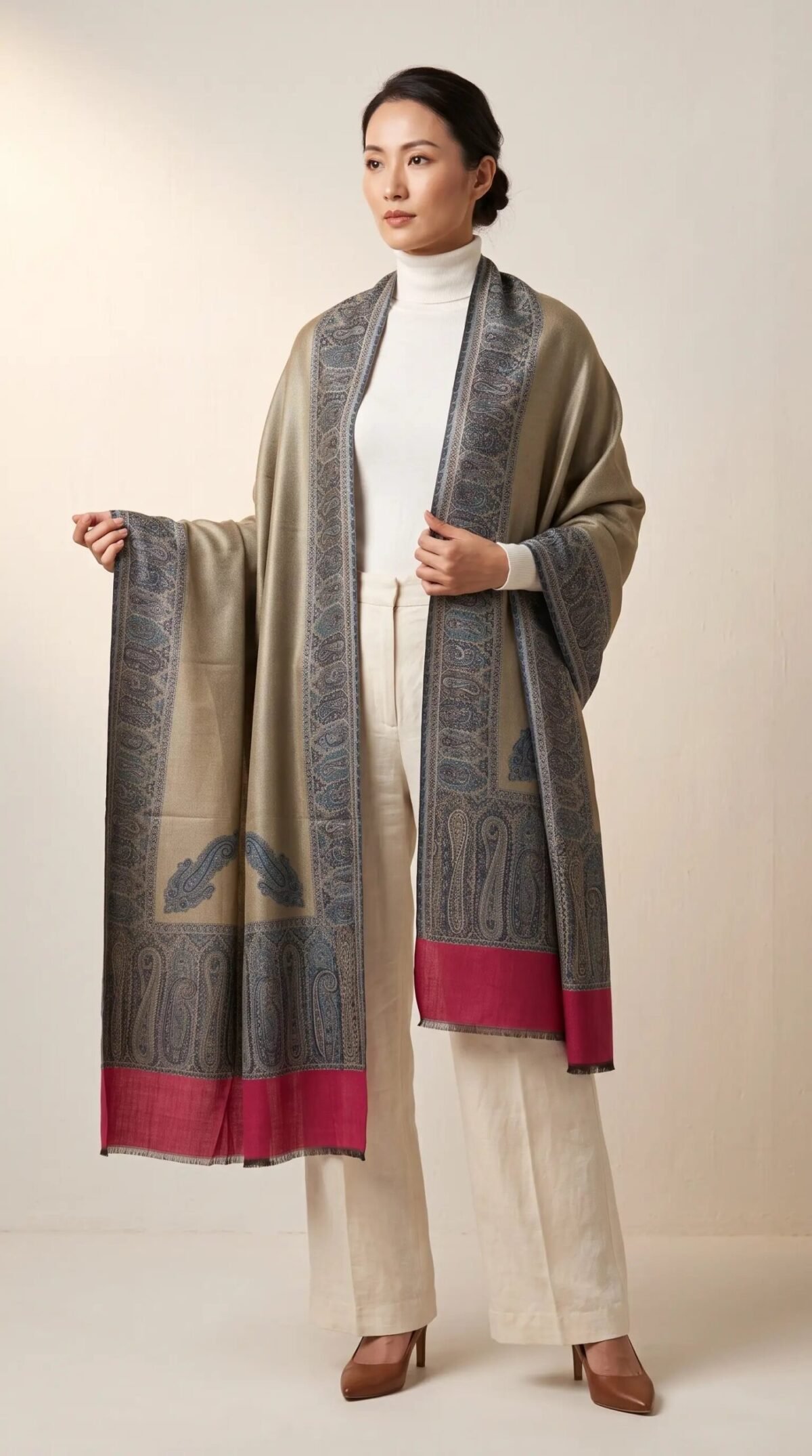 Hand Assisted Aari Shawl – T001055KH