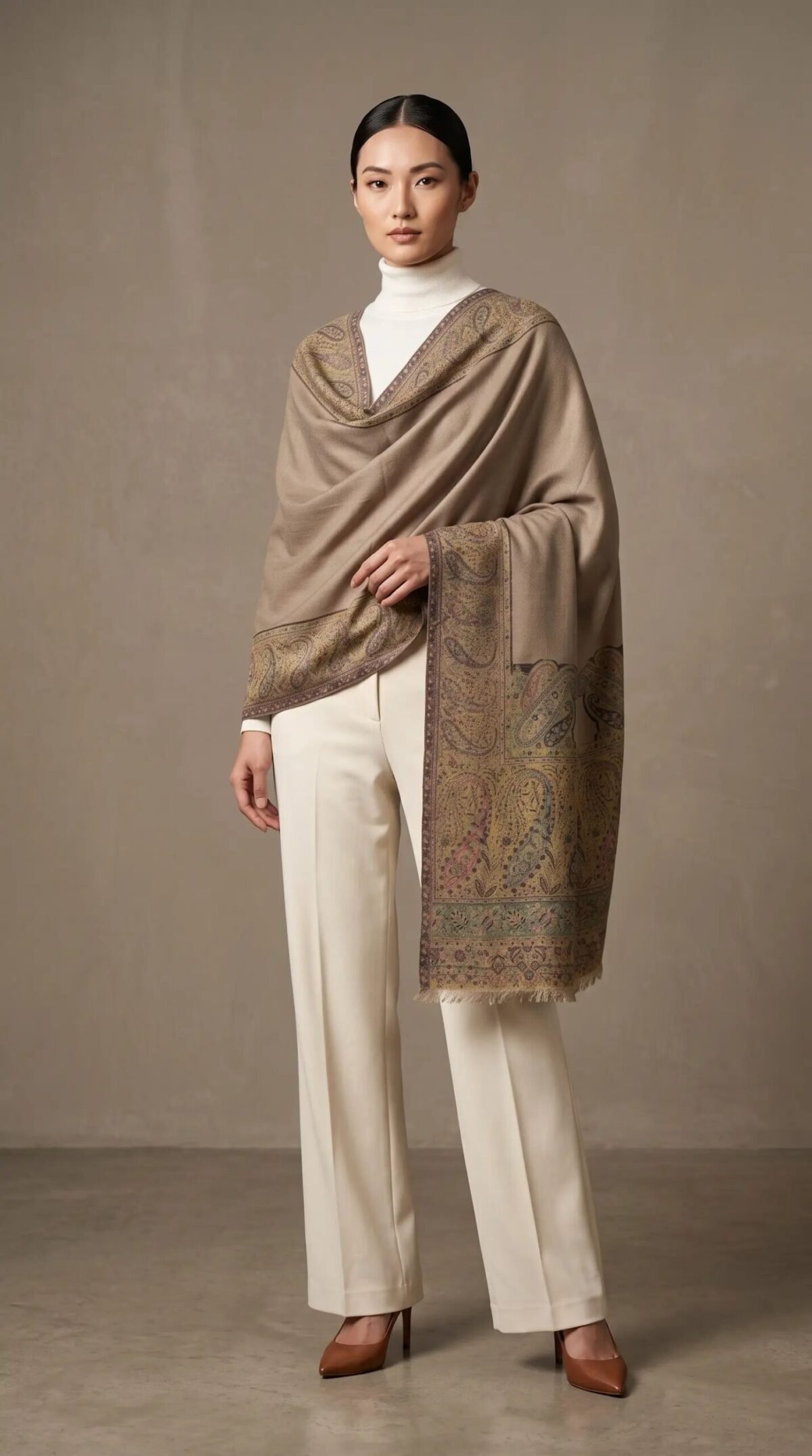Hand Assisted Aari Shawl – T001055KH