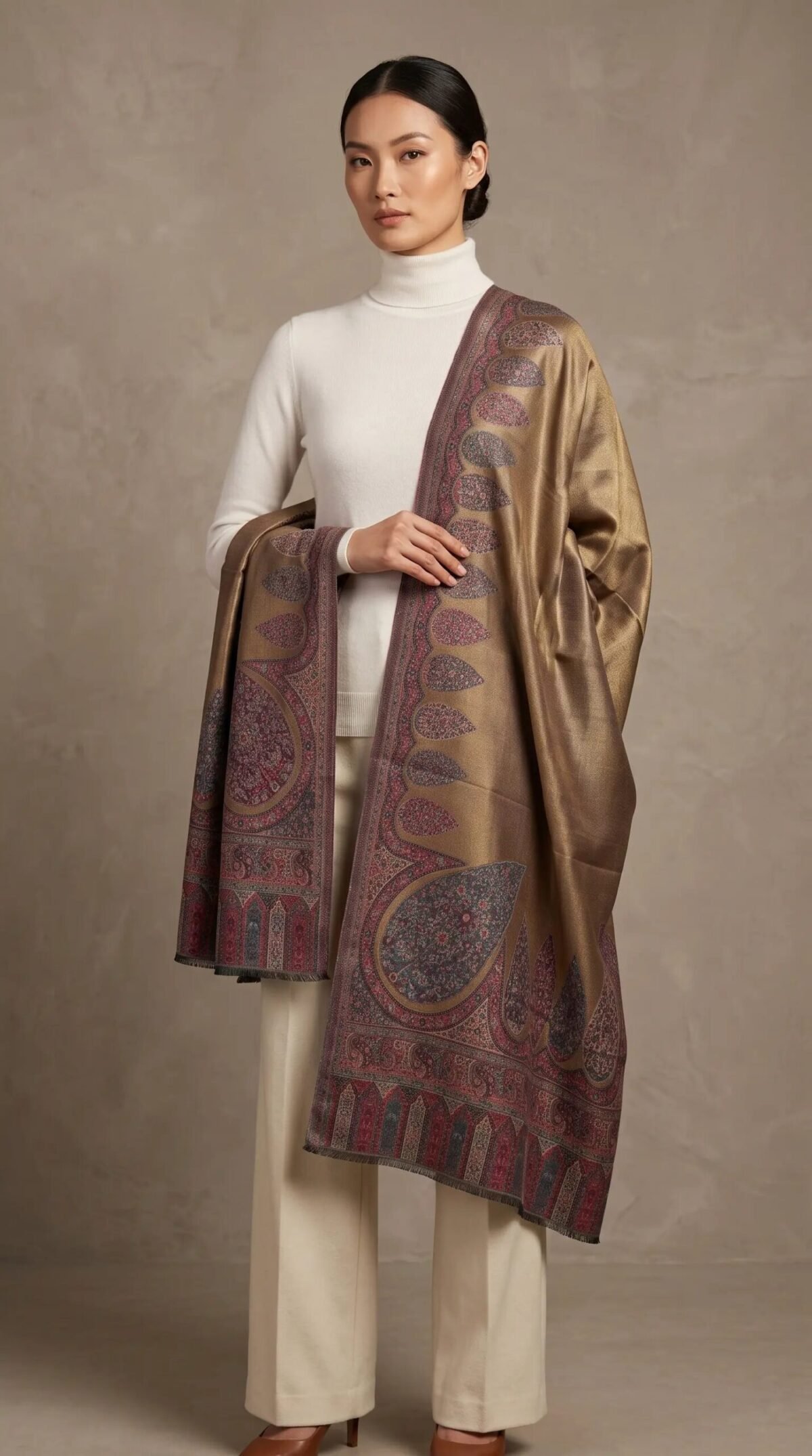 Hand Assisted Aari Shawl – T001055KH