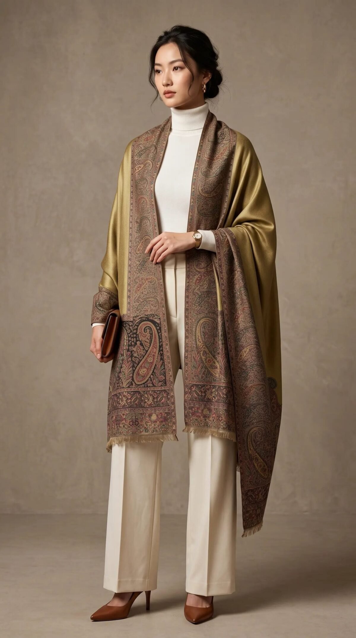 Hand Assisted Aari Shawl – T001055KH