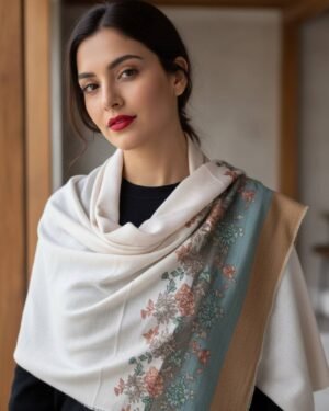 Premium Cashmere Outlined Border Shawl – T001441KH
