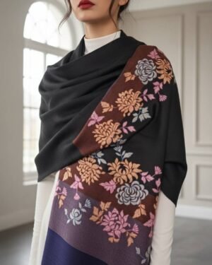 Premium Cashmere Outlined Border Shawl – T001521KH