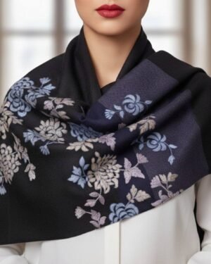 Premium Cashmere Embroidered Outline Shawl