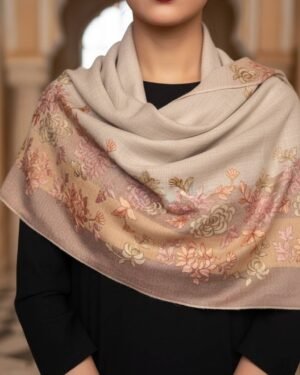 Premium Cashmere Embroidered Outline Shawl