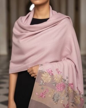 Premium Cashmere Embroidered Outline Shawl