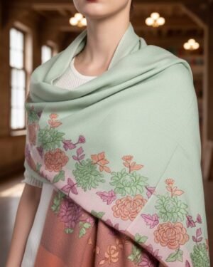 Premium Cashmere Outlined Border Shawl – T001541KH