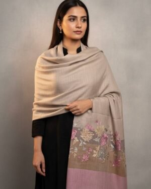 Premium Cashmere Embroidered Outline Shawl