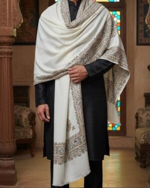 Premium Kani Border Shawl – T002036KH