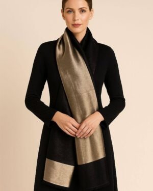 Moonlight Black Copper Reversible Fine Weaved Big Shawl