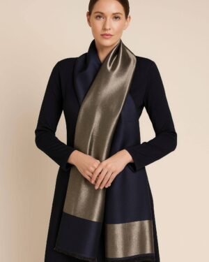 Moonlight Navy Blue Copper Reversible Shawl