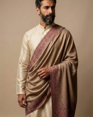 Premium Men’s Border Kani Shawl – T002046KH