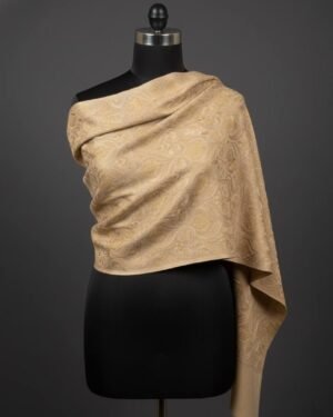 Golden on Golden Zari Aari Big Shawl – T002341KH