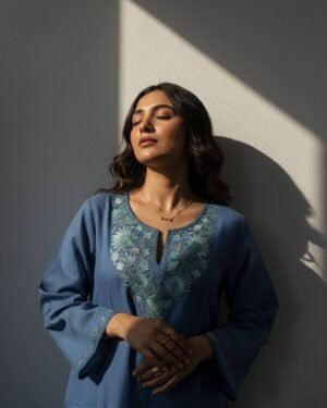 Kashmiri Embroidered Cotton Kurti