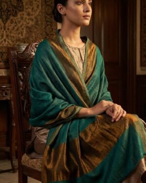 Reversible Green Golden Stole – T002949KH