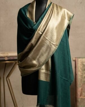 Moonlight Green-Gold Reversible Shawl