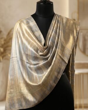 Moonlight Ikkat Golden Reversible Shawl