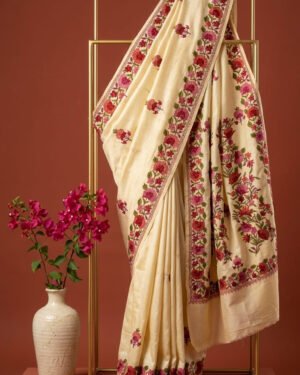 Hand Assisted Kashmiri Aari Work Saree
