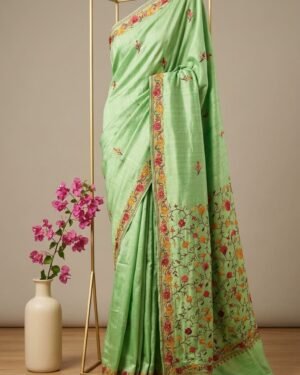 Hand Assisted Kashmiri Aari Work Saree