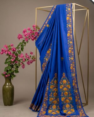 Hand Assisted Kashmiri Aari Work Saree