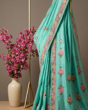 Hand Assisted Kashmiri Aari Work Saree