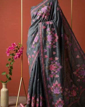 Hand Assisted Kashmiri Aari Work Saree