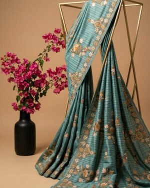 Hand Assisted Kashmiri Aari Work Saree