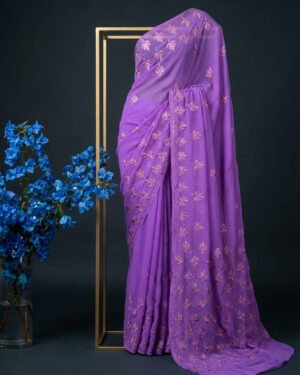 Hand Assisted Kashmiri Aari Work Saree