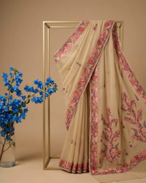 Hand Assisted Kashmiri Aari Work Saree
