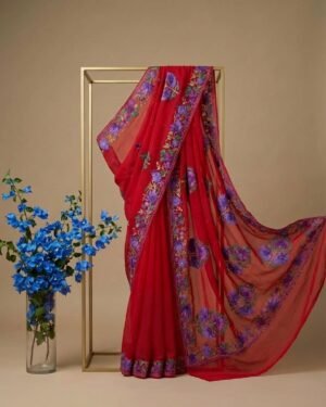 Hand Assisted Kashmiri Aari Work Saree