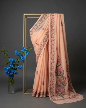 Hand Assisted Kashmiri Aari Work Saree