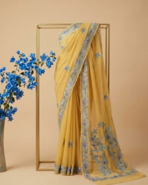 Hand Assisted Kashmiri Aari Work Saree