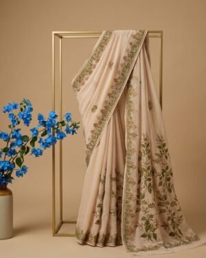 Hand Assisted Kashmiri Aari Work Saree