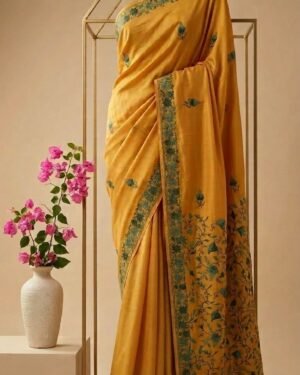 Hand Assisted Kashmiri Aari Work Saree