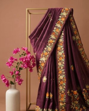 Hand Assisted Kashmiri Aari Work Saree