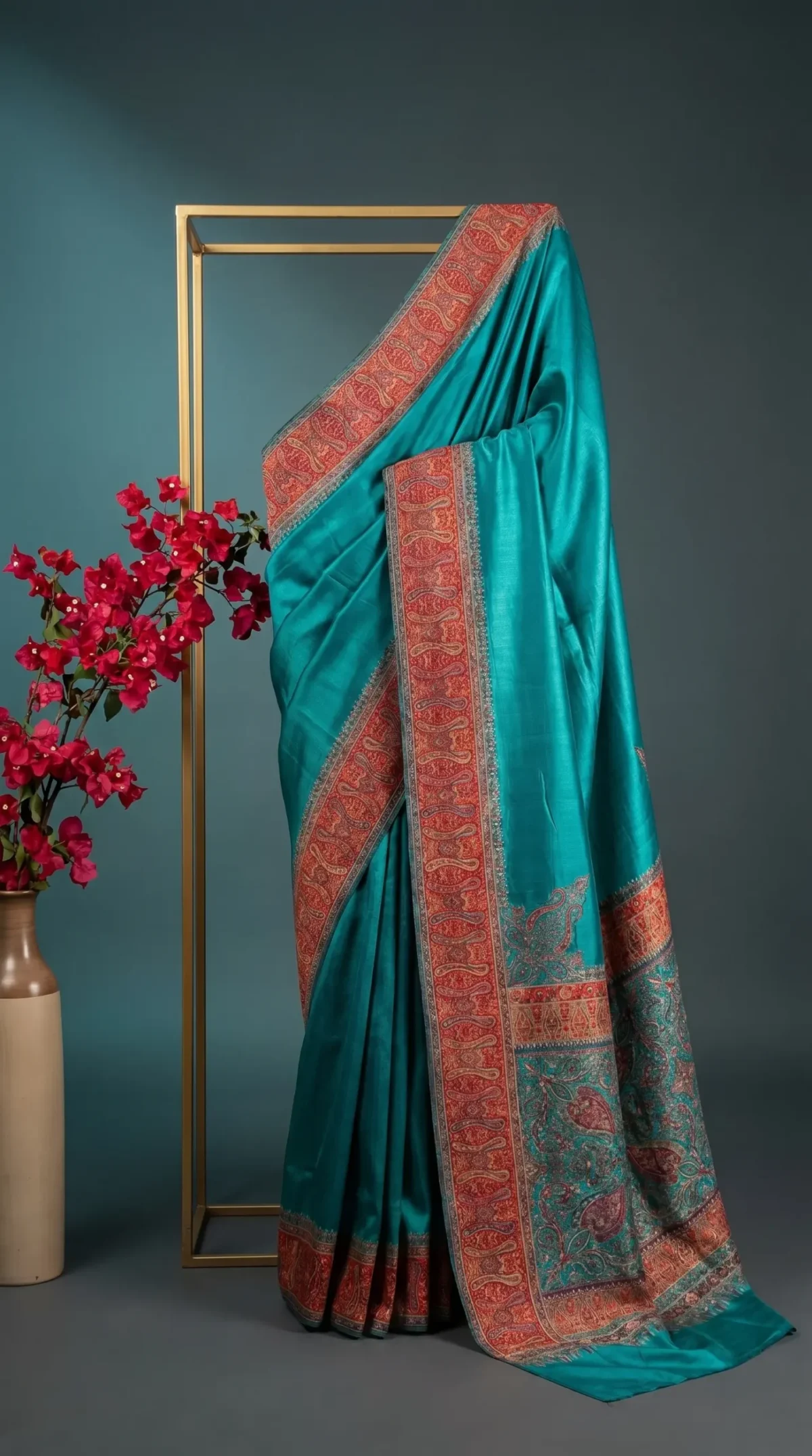 Luxury Kashmiri Kani Silk Border Saree