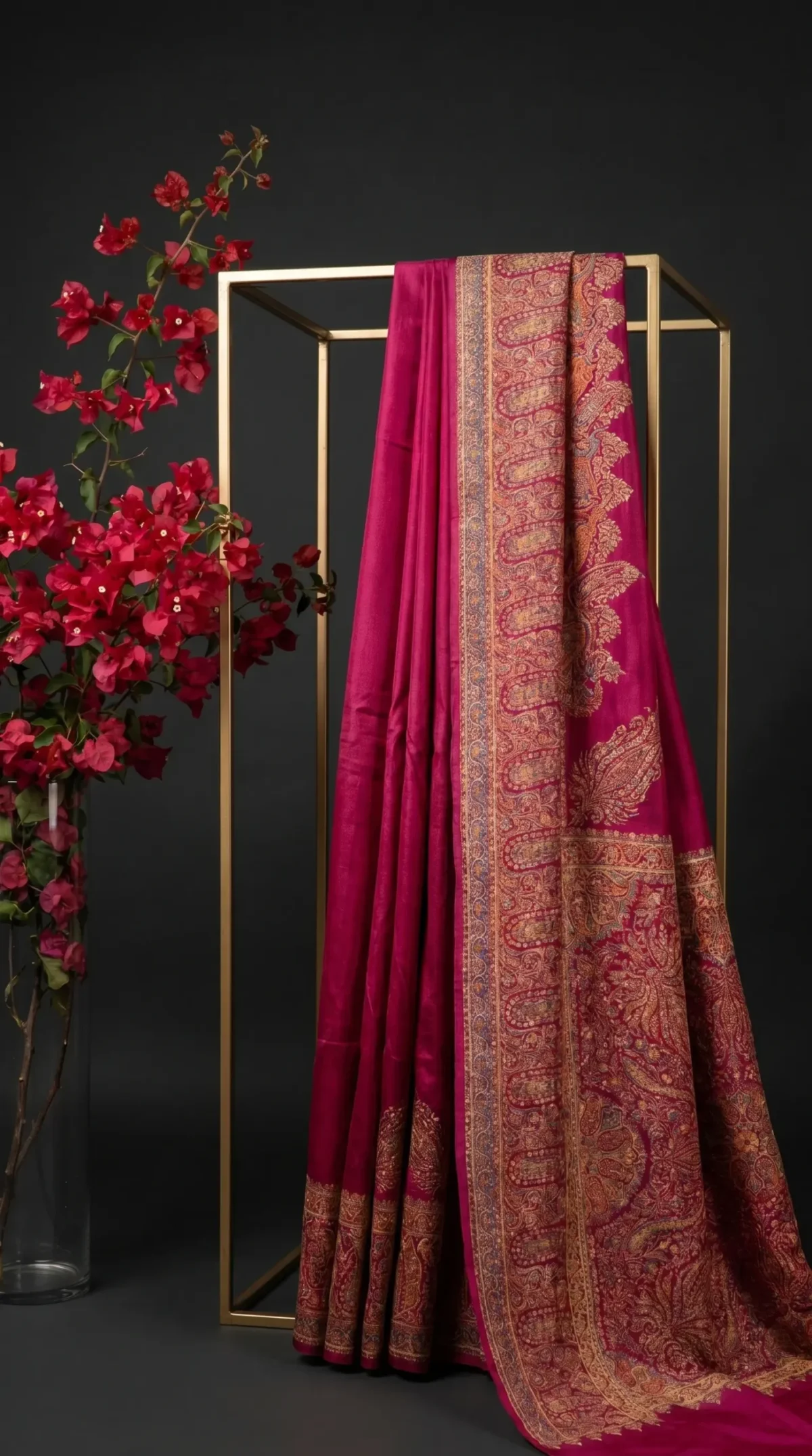 Luxury Kashmiri Kani Silk Border Saree